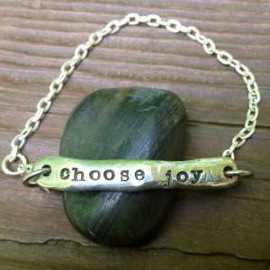 Choose Joy Pewter Link Bracelet