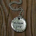 Choose Joy Pewter Wax Seal Necklace