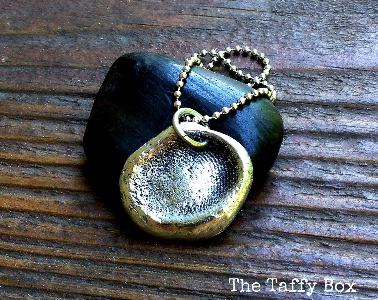 Custom Fingerprint Pendant Necklace In Pewter