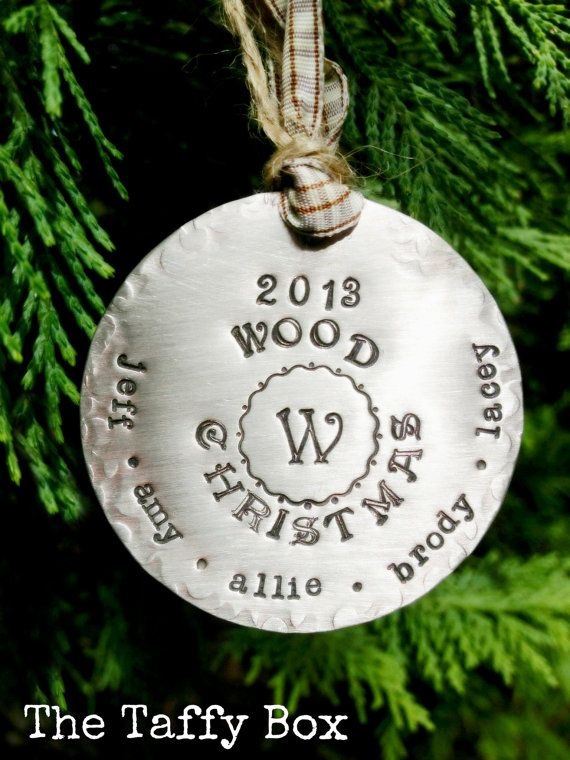 Hand Stamped Christmas Ornament Custom Personalized